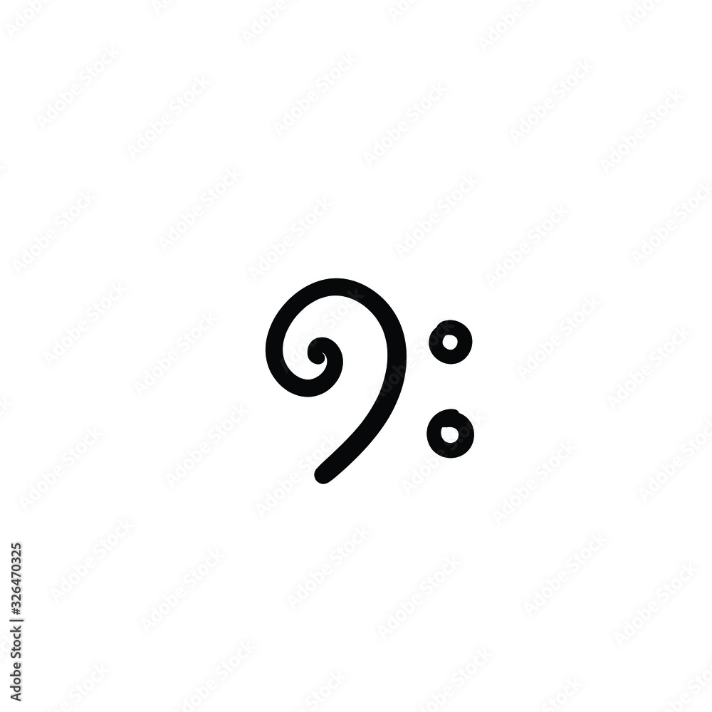 Simple vector icon. Hand drawn f clef. Simple vector icon. Hand drawn f clef.