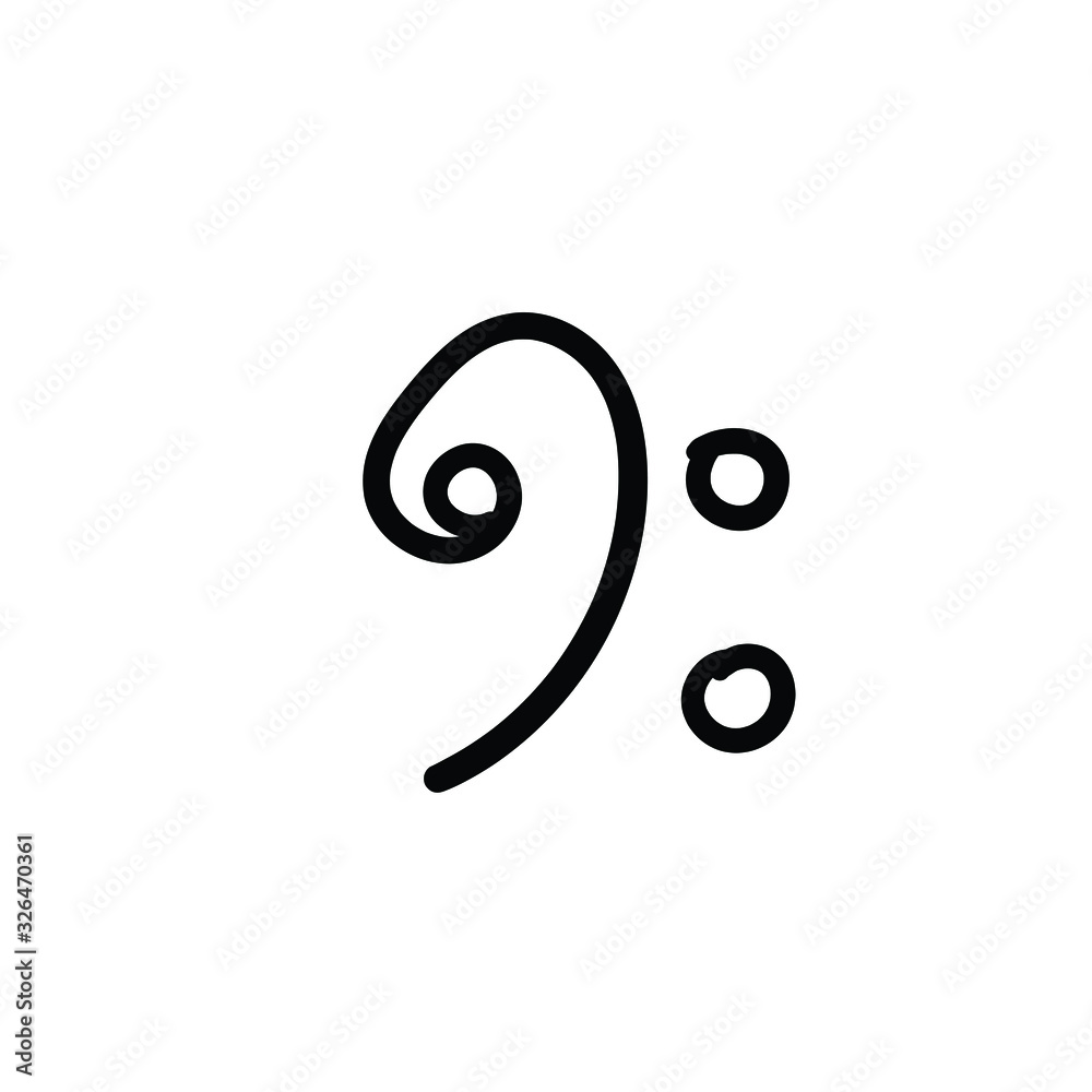 Simple vector icon. Hand drawn f clef. Simple vector icon. Hand drawn f clef.