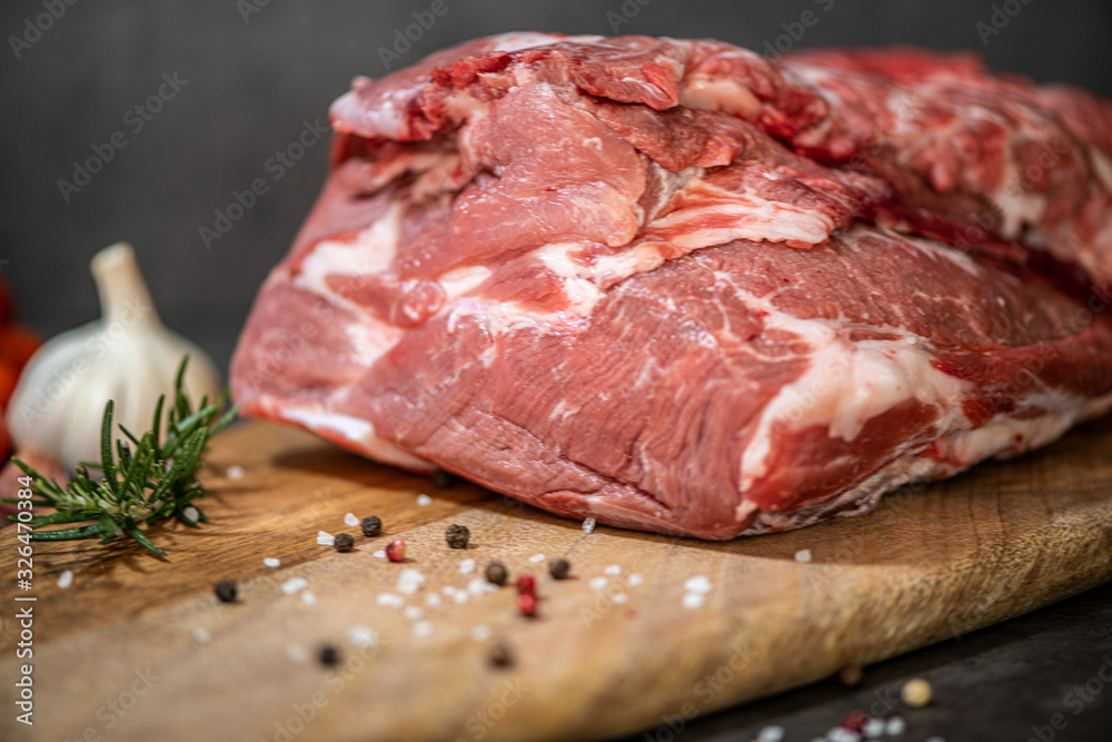 fresh meat on a cutting board