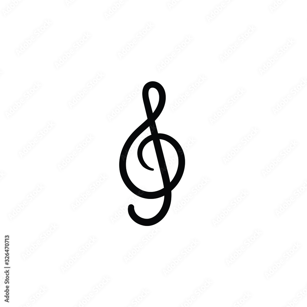 Simple vector icon. Hand drawn g clef. Simple vector icon. Hand drawn g clef.