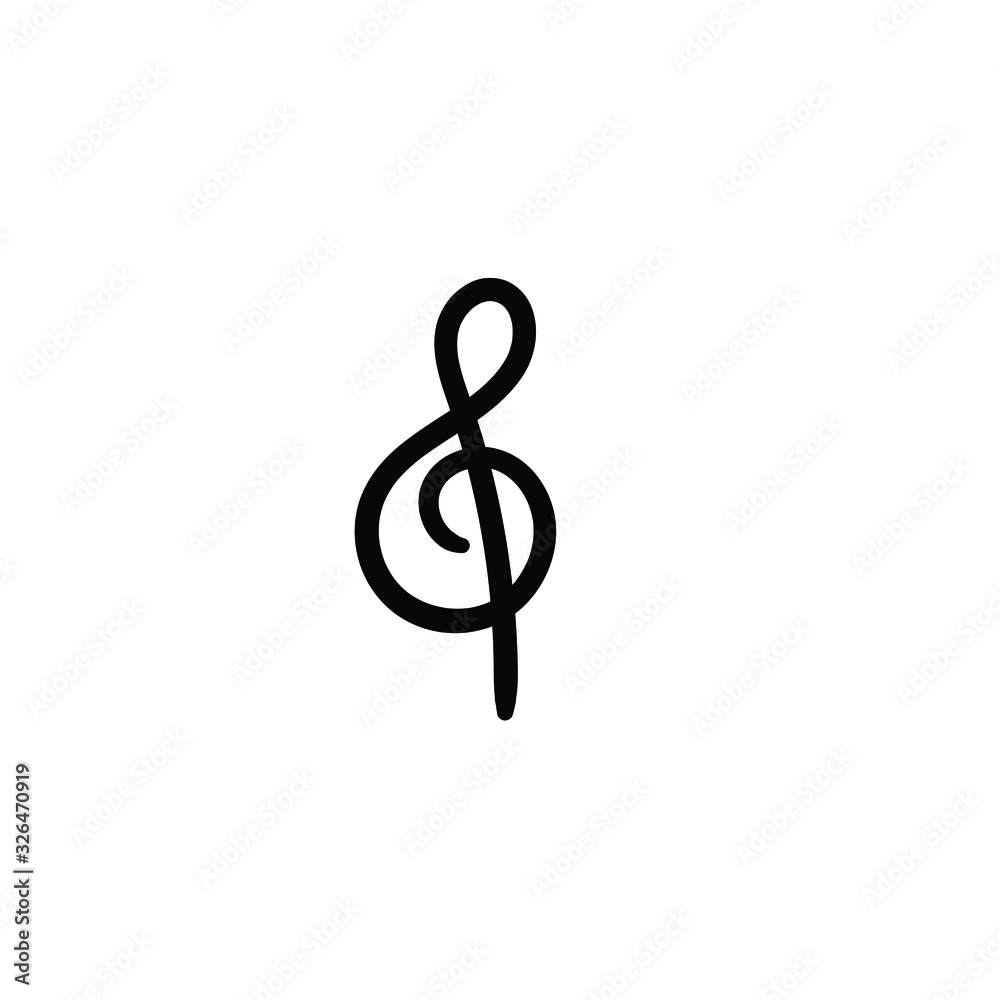 Simple vector icon. Hand drawn g clef. Simple vector icon. Hand drawn g clef.