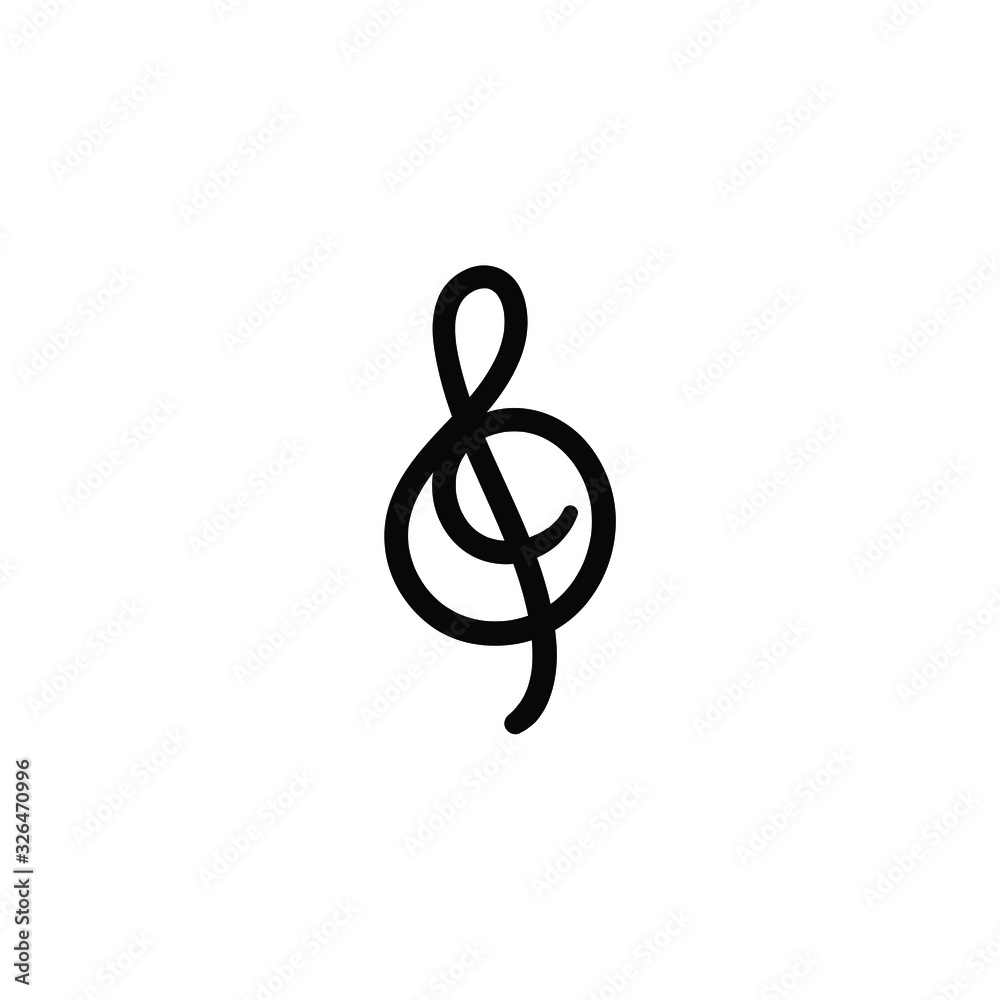 Simple vector icon. Hand drawn g clef. Simple vector icon. Hand drawn g clef.