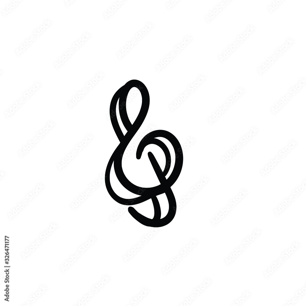 Obraz premium Simple vector icon. Hand drawn g clef. 
