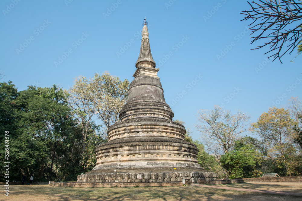 Pagoda in wat Umong Suan Puthatham  in Chiang Mai,Thailand.