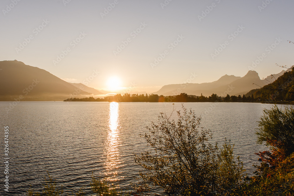 sunrise lake wolfgang austria