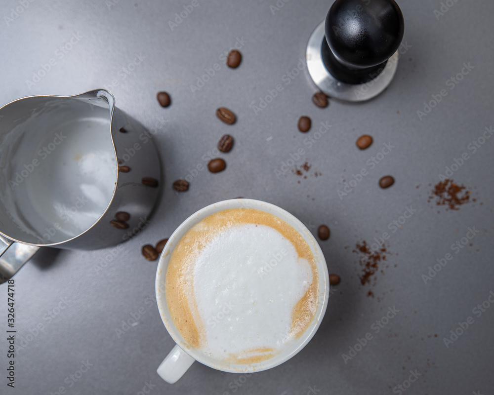 Preparing an espresso drink Preparing an espresso drink