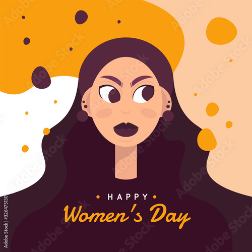 International Women's Day. Vector illustration. Flat style. Women different nationalities and cultures. Diversity. Avatars. Concept, element for feminism, girl power, poster, banner, background.