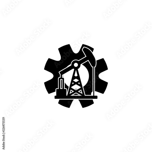 Oil rig icon isolated on white background. Gas tower sign