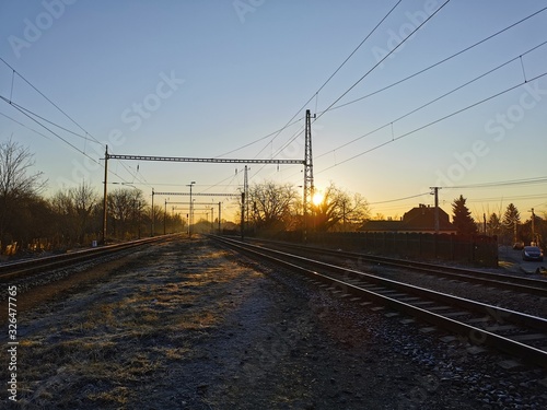 sunset at the railway 