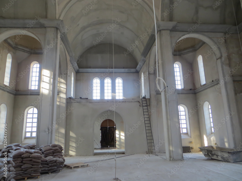 Fototapeta premium interior of an Orthodox church under construction