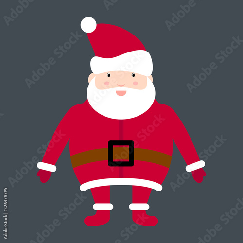 Merry Santa Claus. Smiling cartoon old man in clauses suit. Christmas holiday character vector illustration. Santa Claus