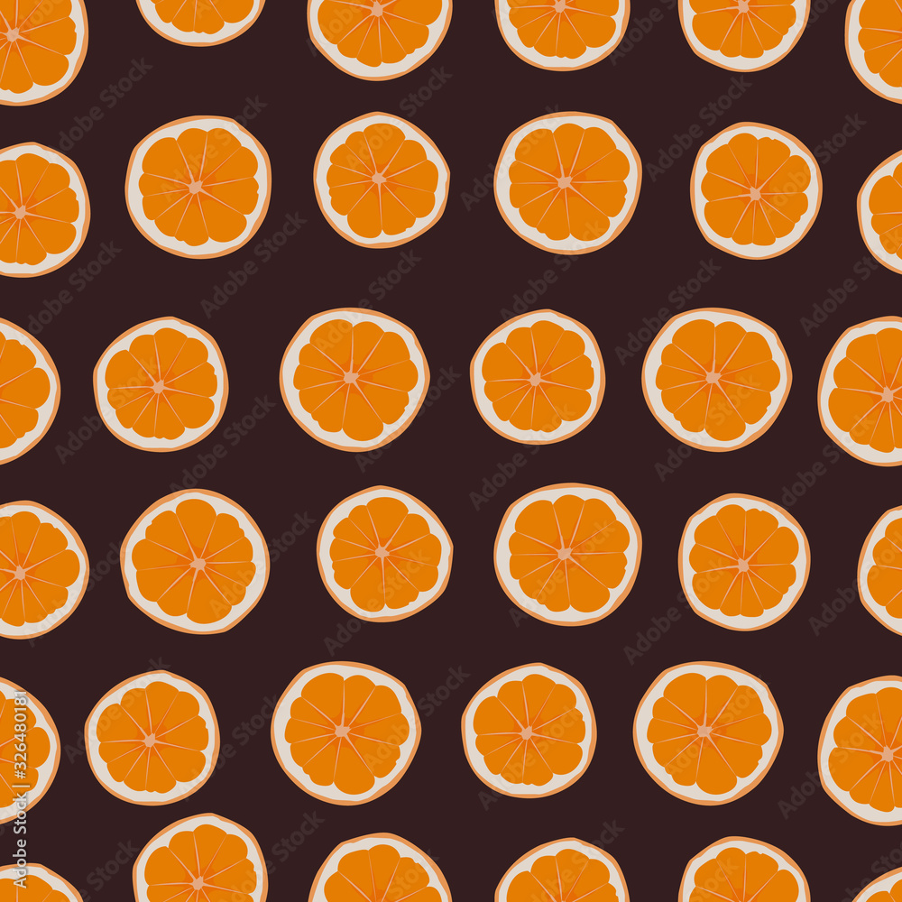 Orange slices pattern. Summer background with cut orange. Seamless orange fruits pattern Orange slices pattern. Summer background with cut orange. Seamless orange fruits pattern