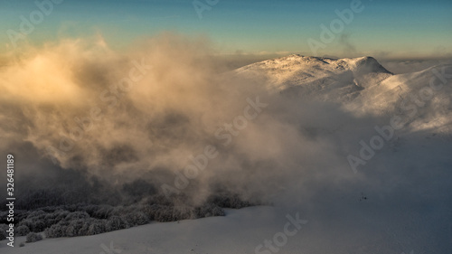 Stunning mountain landscape. Bieszczady Mountains. Poland.