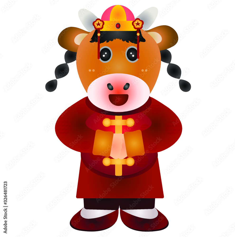 Happy Chinese New Year 2021. The cows wish you a happy new year. Translation: Happy New Year of the Ox Happy Chinese New Year 2021. The cows wish you a happy new year. Translation: Happy New Year of the Ox