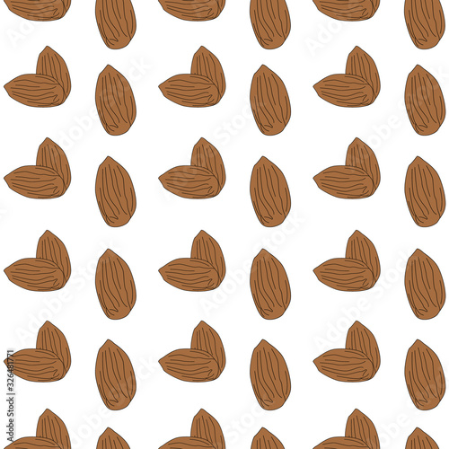 Seamless pattern almond vector eps 10