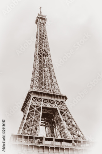 Photography Eiffel Tower vintage photo.