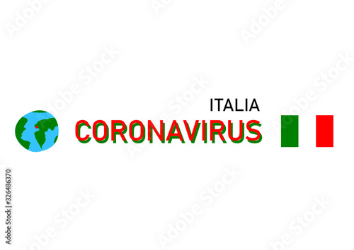 Covid-19. Coronavirus (2019-nCoV) vector design. Wuhan virus in Italy (Italia). Web banner concept.