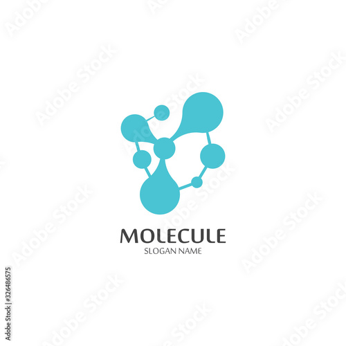Molecular logo structure chemical atoms vector illustration