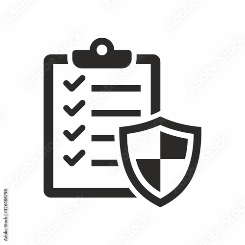 Insurance policy icon. Vector icon isolated on white background.