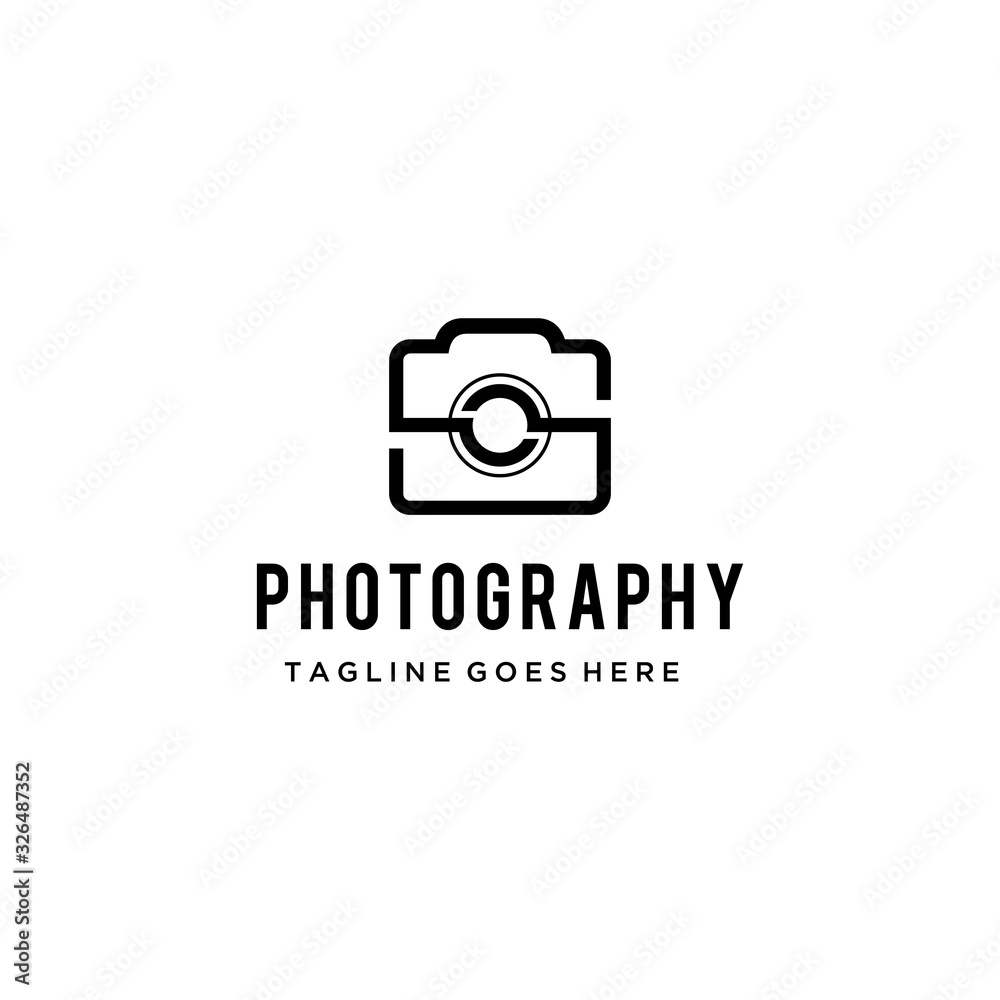 Illustration modern sign S Photography geometric logo design