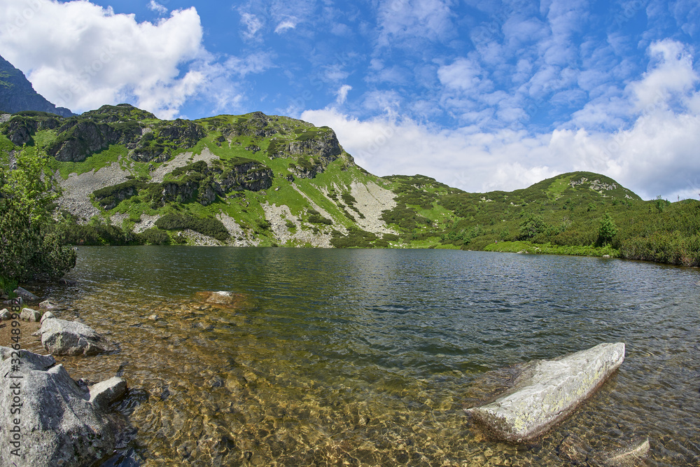 Lake Rohacske plesa, West High Tatras Mountains, Slovakia in Summer