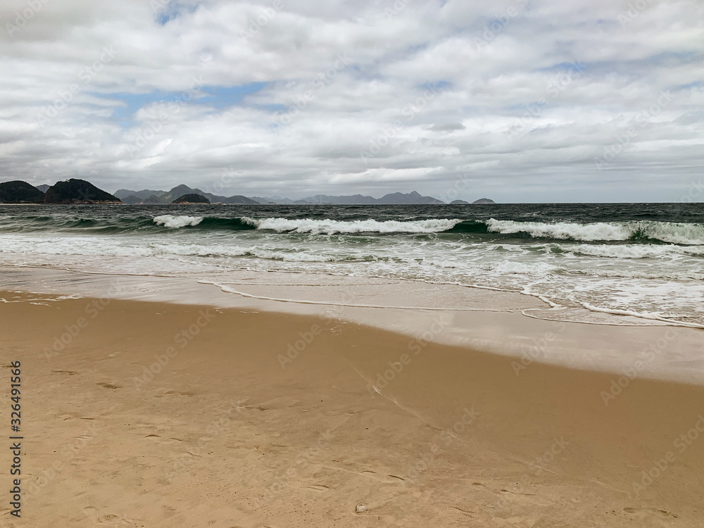 Waves of Atlantic Ocean at Copacabana Beach Waves of Atlantic Ocean at Copacabana Beach