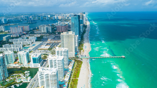 Photography Aerial view of Sunny Isles Beach. Miami. Florida. USA.