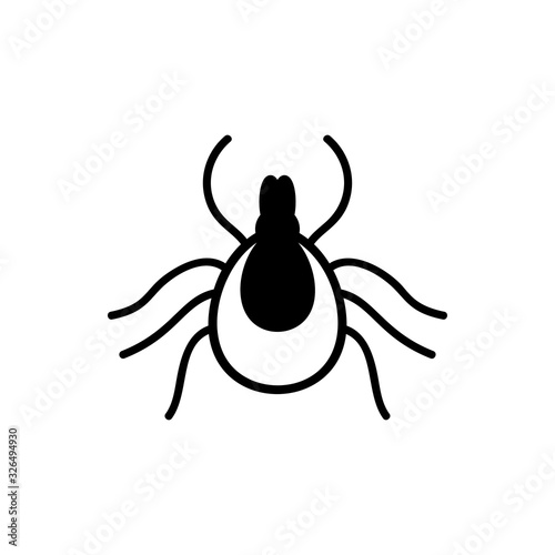 Encephalitis tick vector sign on white background.