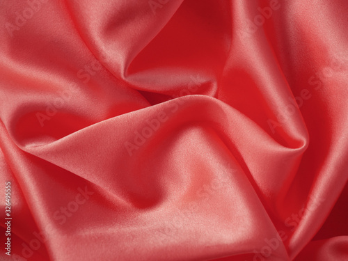 Background, silk red texture, wave