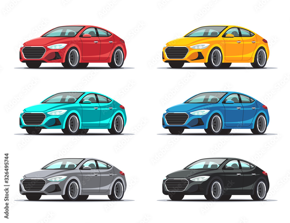 Set of vector car design