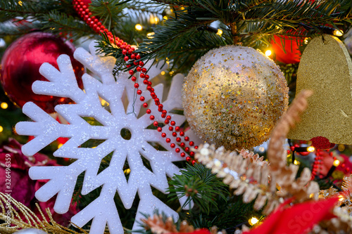 Photography Christmas tree decorations in Novopushkinsky Square, Moscow, Russian Federation,