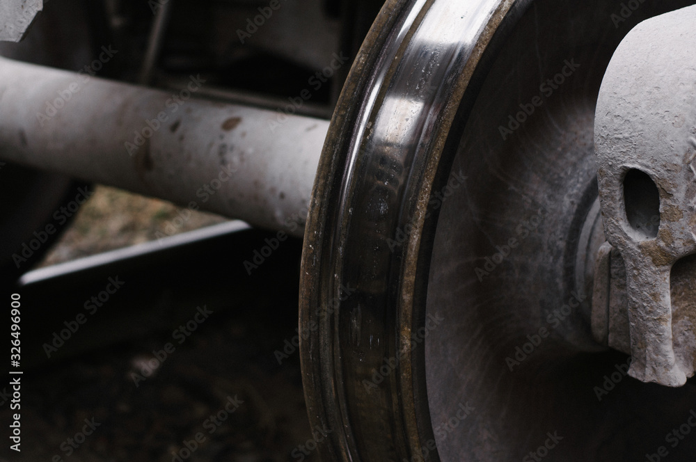 Wheel of a railway carriage. Wheel of a railway carriage.