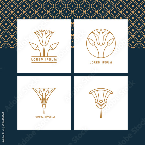 Logos in the form of an Egyptian lotus flower.
