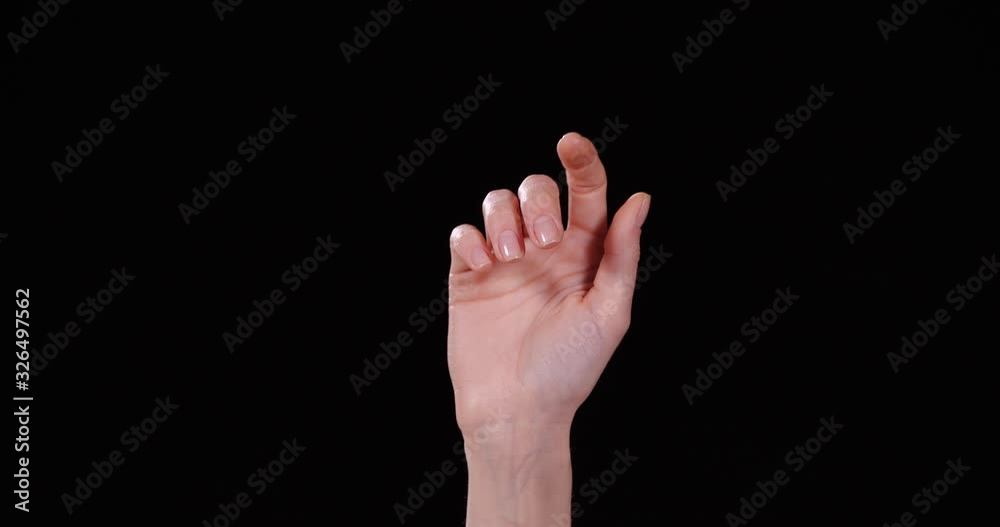Woman showing L letter on black background, closeup. Sign language Woman showing L letter on black background, closeup. Sign language