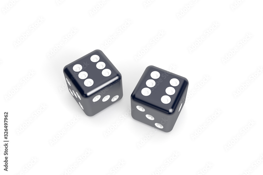 3D Rendering Casino Concept with Dices on White 3D Rendering Casino Concept with Dices on White