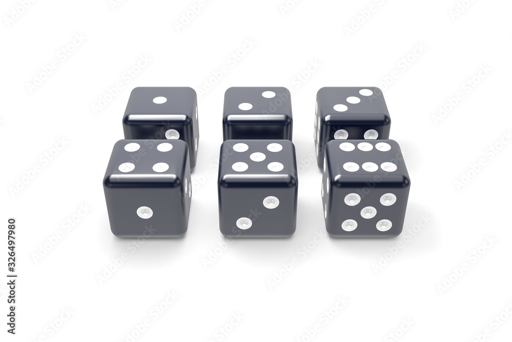 3D Rendering Casino Concept with Dices on White 3D Rendering Casino Concept with Dices on White