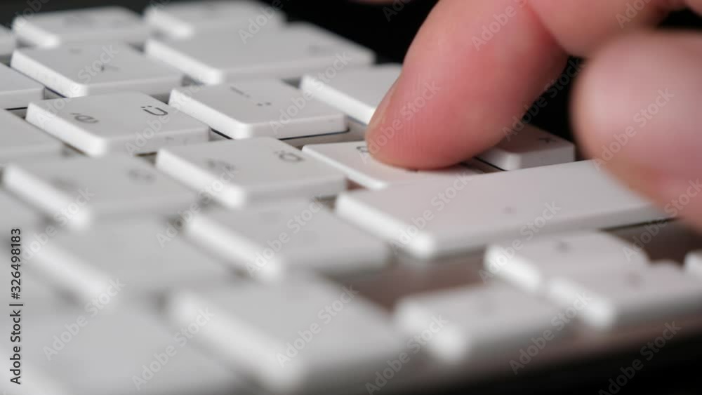 Pressing the Dollar button multiple times on keyboard. Close-up Pressing the Dollar button multiple times on keyboard. Close-up