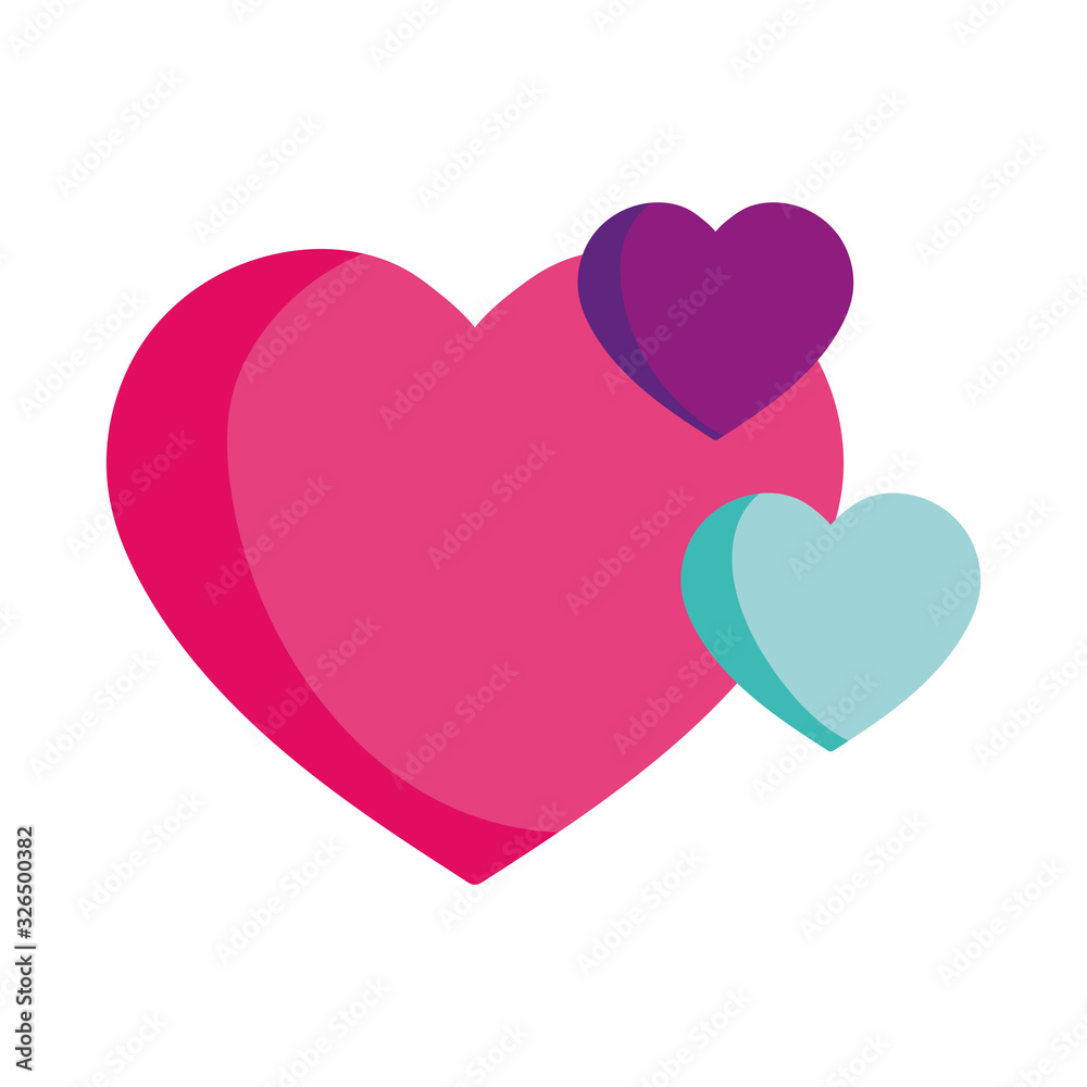 hearts love romantic passion feeling icons design