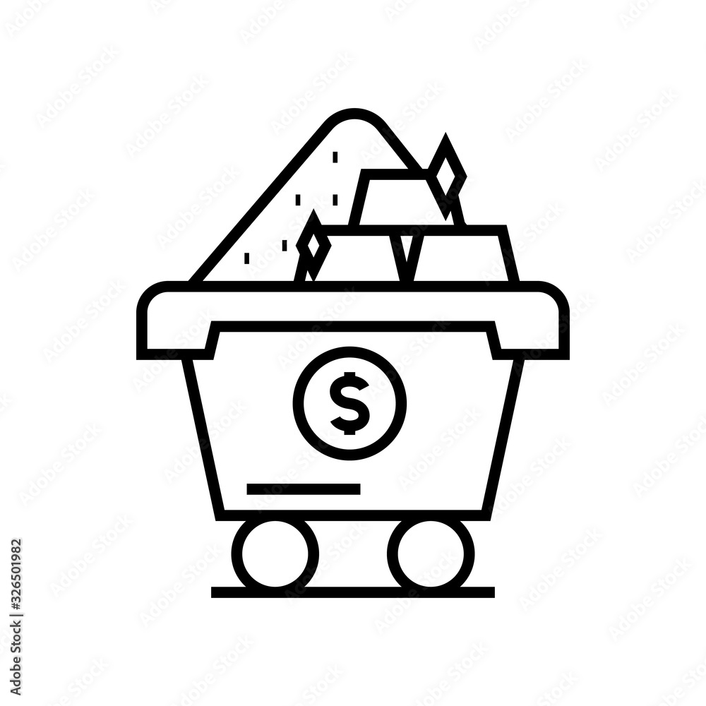 Industry profit line icon, concept sign, outline vector illustration, linear symbol. Industry profit line icon, concept sign, outline vector illustration, linear symbol.