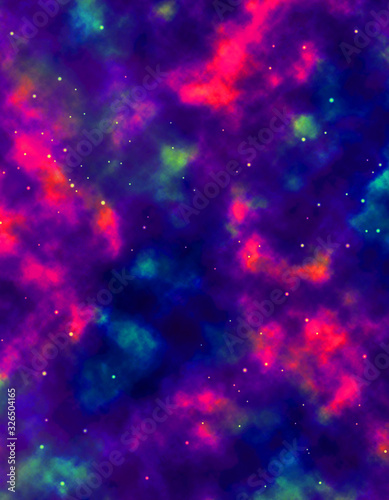 Galaxy background with colorful abstract texture Cosmic stars Illustration for artwork, party flyers, posters, banners