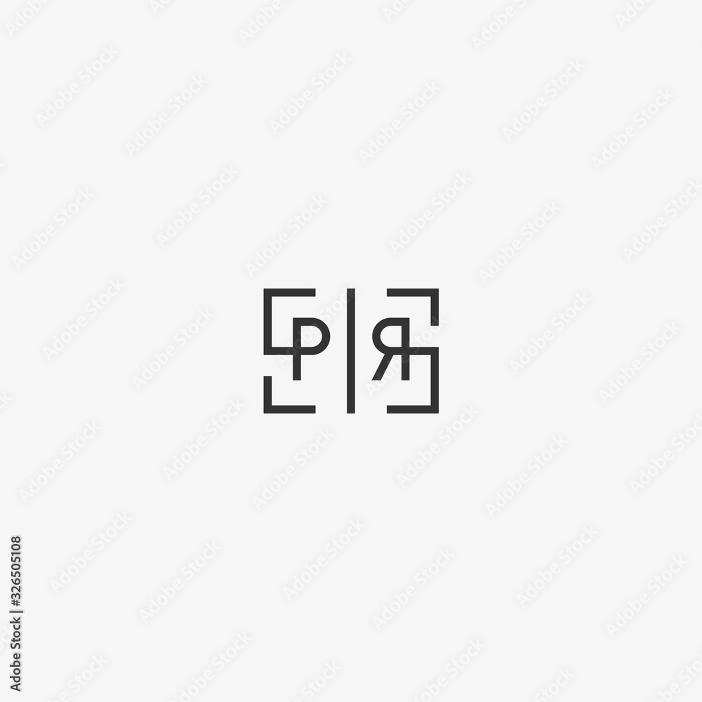 logo letter P R with a simple design