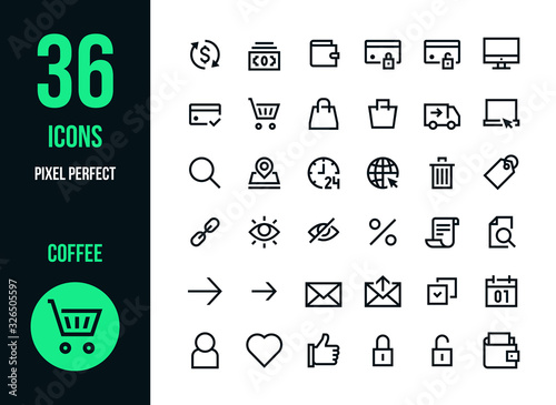 Simple Set of online shop related icon set	