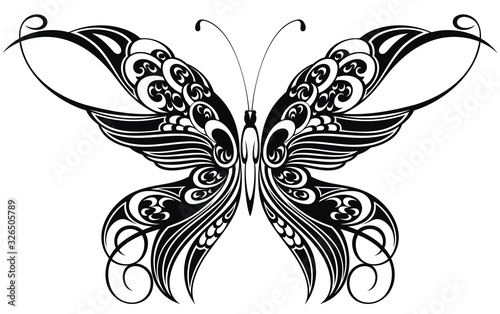 Decorative abstract doodle design butterfly