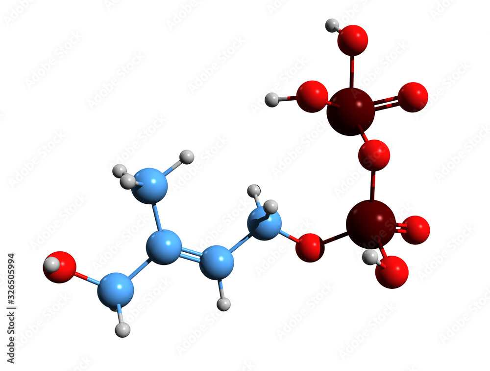3D image of HMBPP skeletal formula - molecular chemical structure of HMB-PP isolated on white background 3D image of HMBPP skeletal formula - molecular chemical structure of HMB-PP isolated on white background