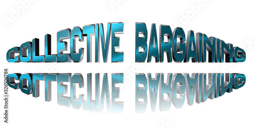 Photography Collective bargaining - 3D rendering metal word on white background - concept il