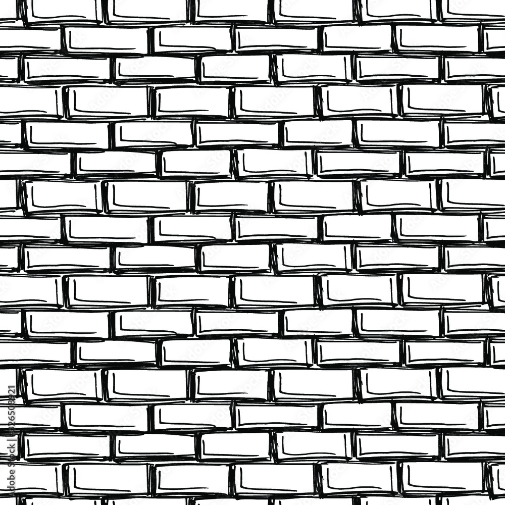 Realistic masonry seamless pattern. Vector. The wall is brick, red, brown,  orange, gray. Flat illustration Freehand drawing Stock Vector Image & Art -  Alamy