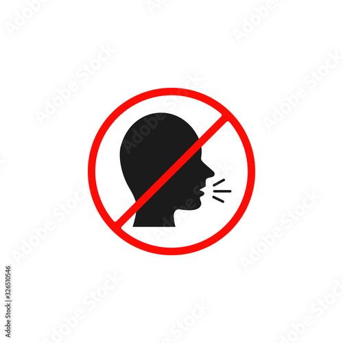 No talking sign, Vector isolated simple icon