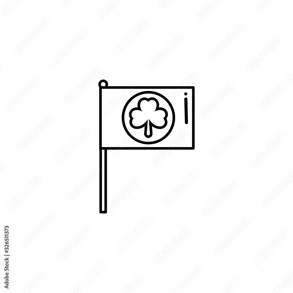 flag with three leaf clover, flat style icon flag with three leaf clover, flat style icon