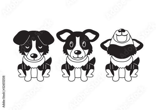 Cartoon character american shepherd dog poses for design.