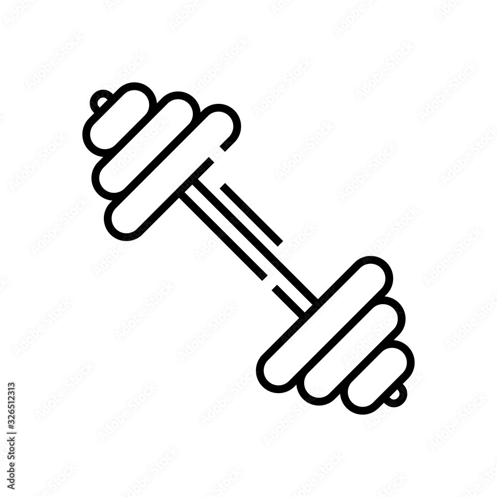 Hard dumbbells line icon, concept sign, outline vector illustration, linear symbol. Hard dumbbells line icon, concept sign, outline vector illustration, linear symbol.